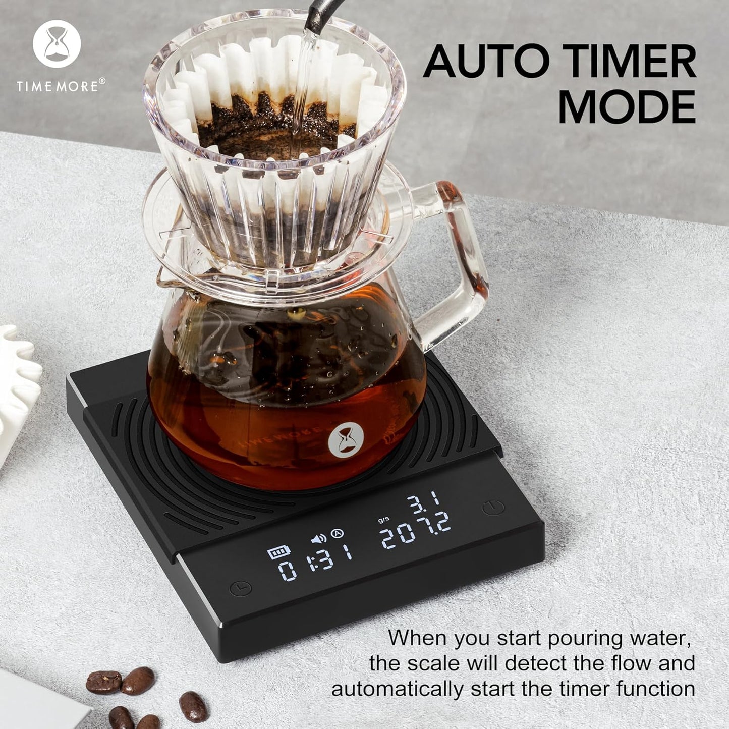 TIMEMORE Black Mirror Basic 2 Coffee Scale with Timer