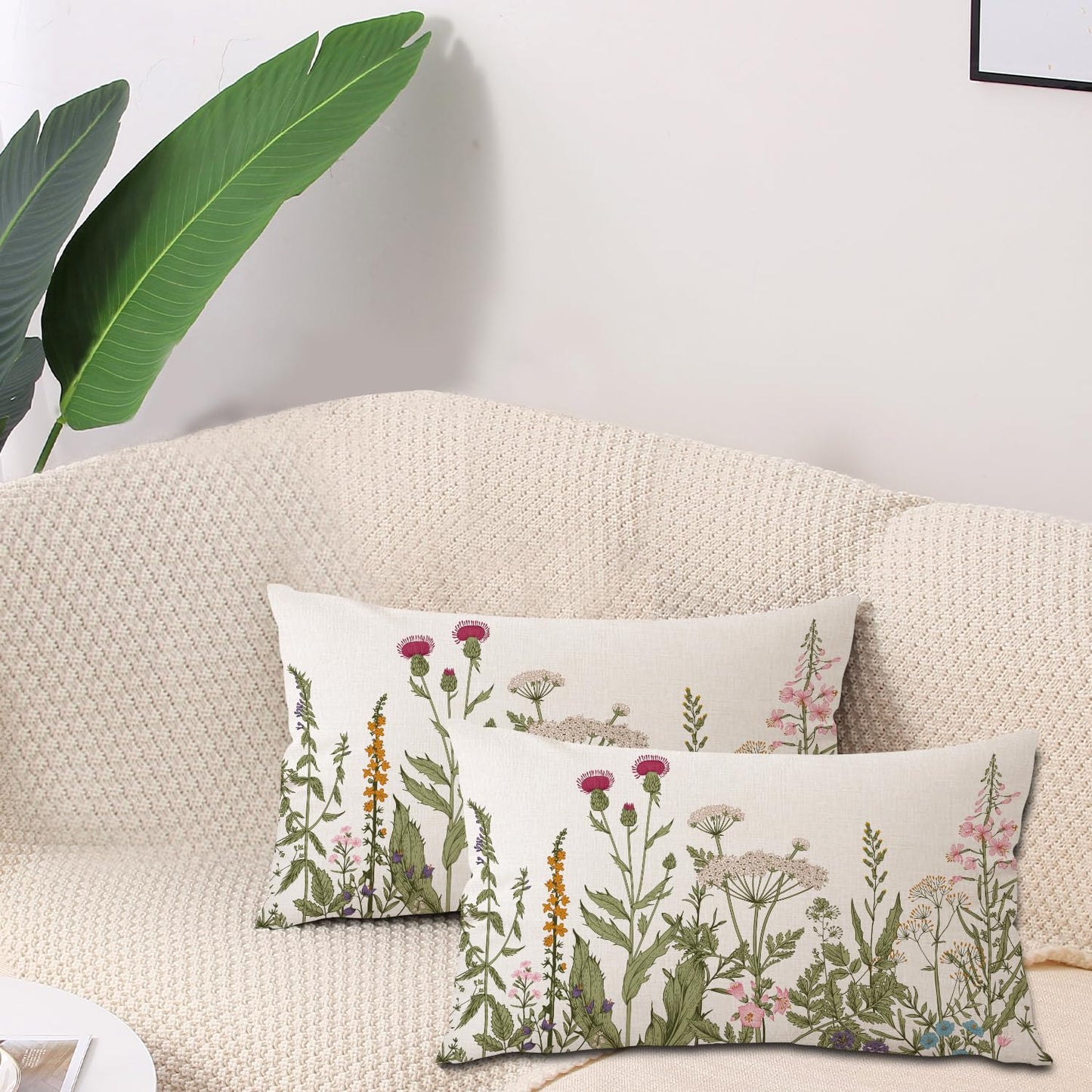 Spring Easter Pillow Covers 18x18 Set of 2 Rabbit Bunny Carrot Truck Spring Flowers Decorative Throw Pillow Covers for Home Office Sofa Bed Couch BST326L