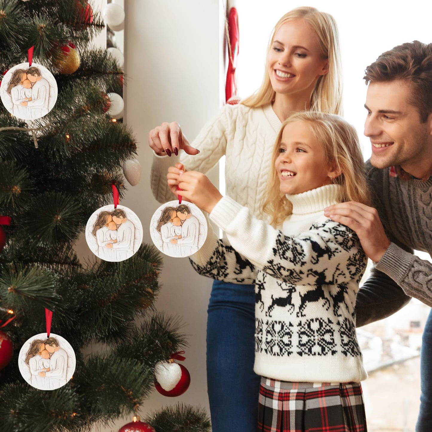 3D Christmas Ornament 2026 Wedding Gifts for Couple - Romantic Our First Christmas Married Engaged Ornament Bridal Shower Gift - Just Married Ornaments for Xmas Tree, Mr and Mrs Gifts for Newlyweds BST326H
