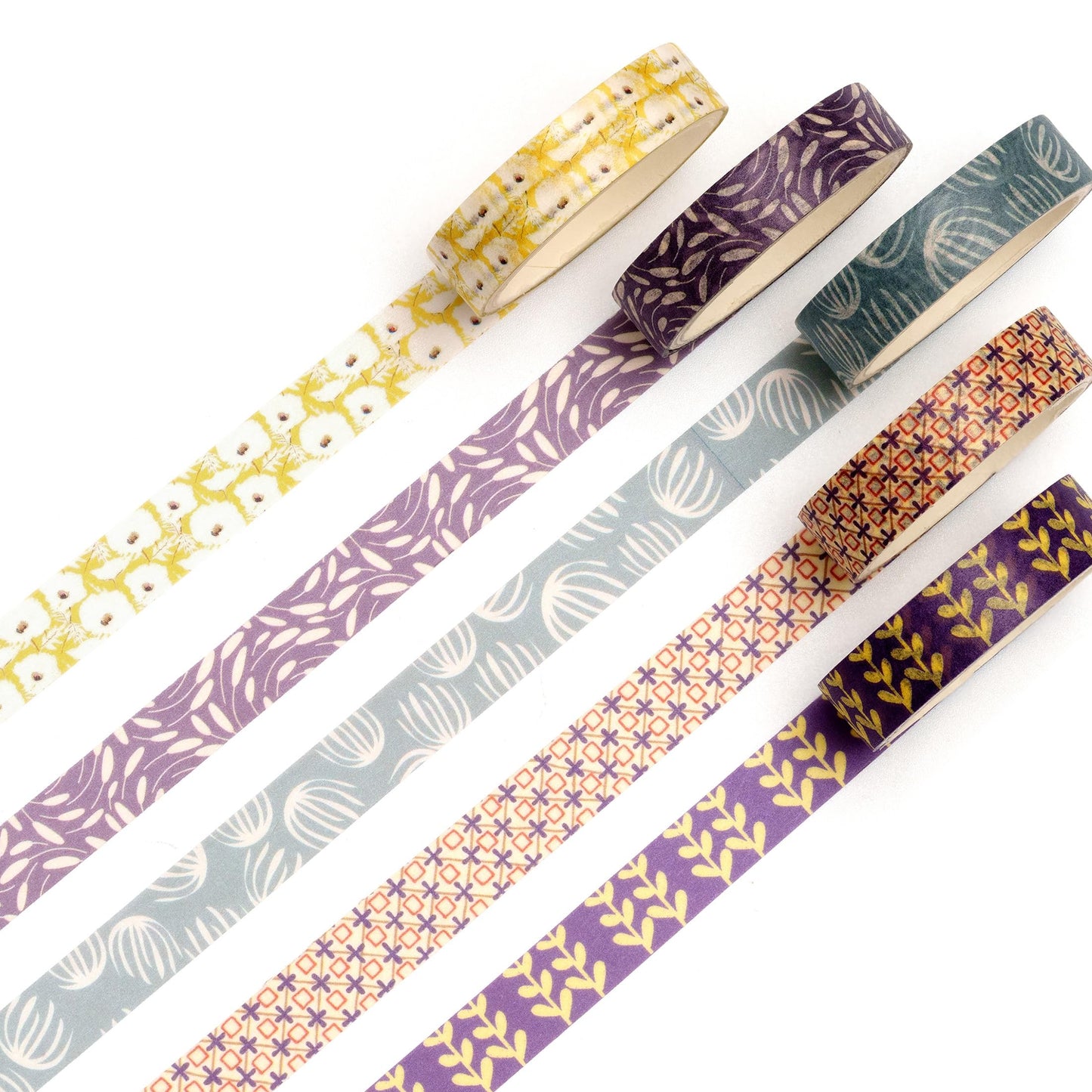 Fantasy Washi Tape Set - 5 Rolls Texture Arts Adhesive Tapes Basic Patterns Decorative Masking Tape Sets for Craft, Kids, Scrapbook, DIY, Gift Wrapping (10-Modern Mosaic) BST220
