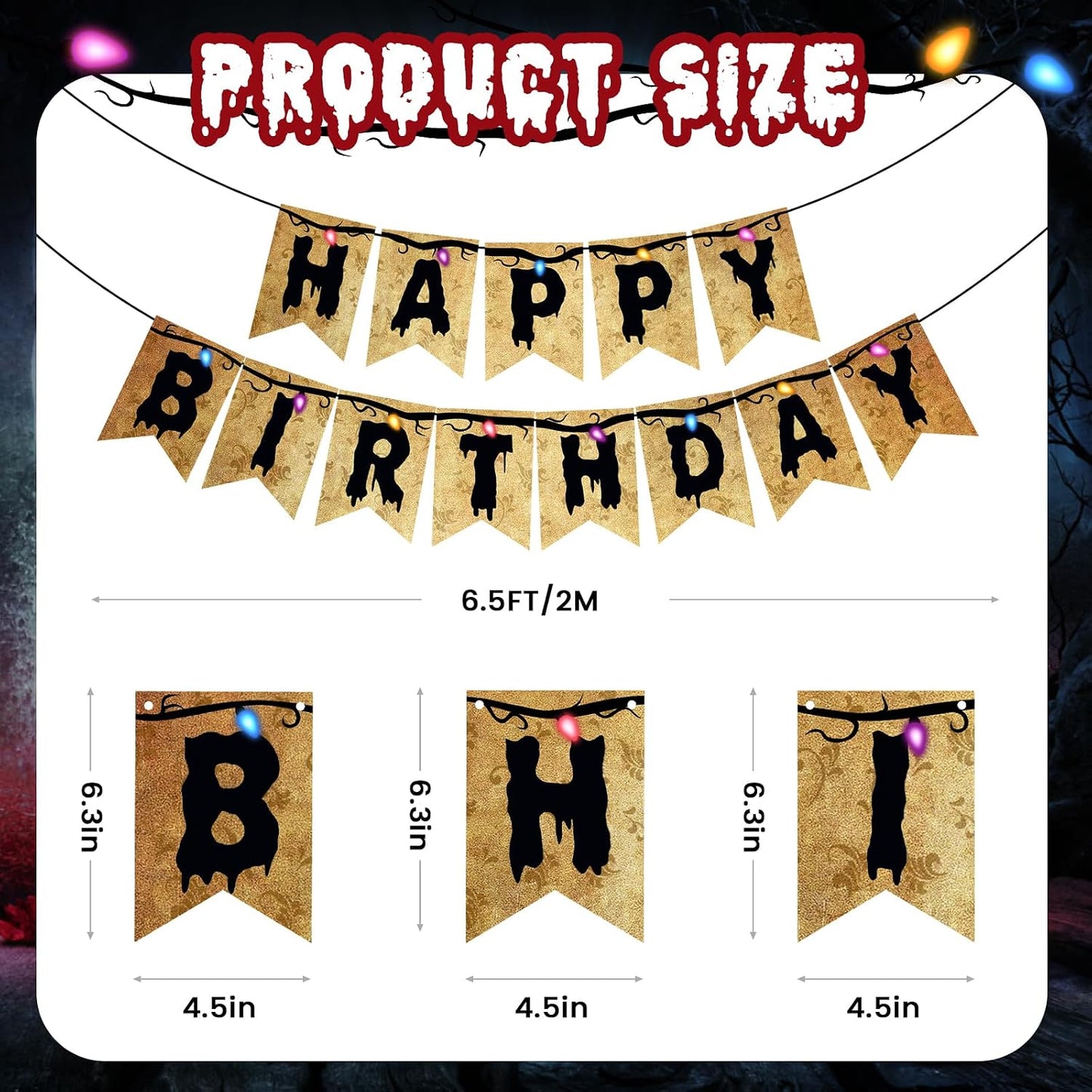 Halloween Theme Party Decorations Banner,Spooky Party Decoration,Happy Birthday Banner Decoration,Backdrop Wall Decors Photo Props BST202