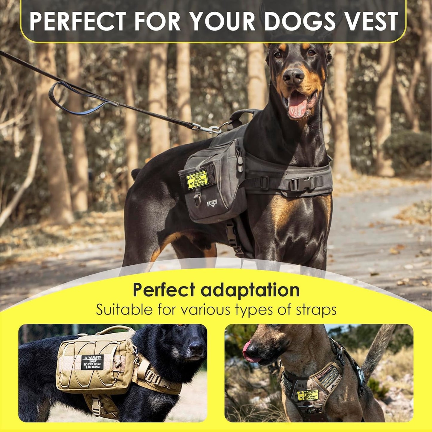 2 Pieces Tactical Patch Warning I Have NO Idea What I am Doing Vibrant Embroidered Patch, DIY Applique Accessories for Jackets, Backpacks, Dog Collars, Hats, Helmets, Tactical Gear BST220