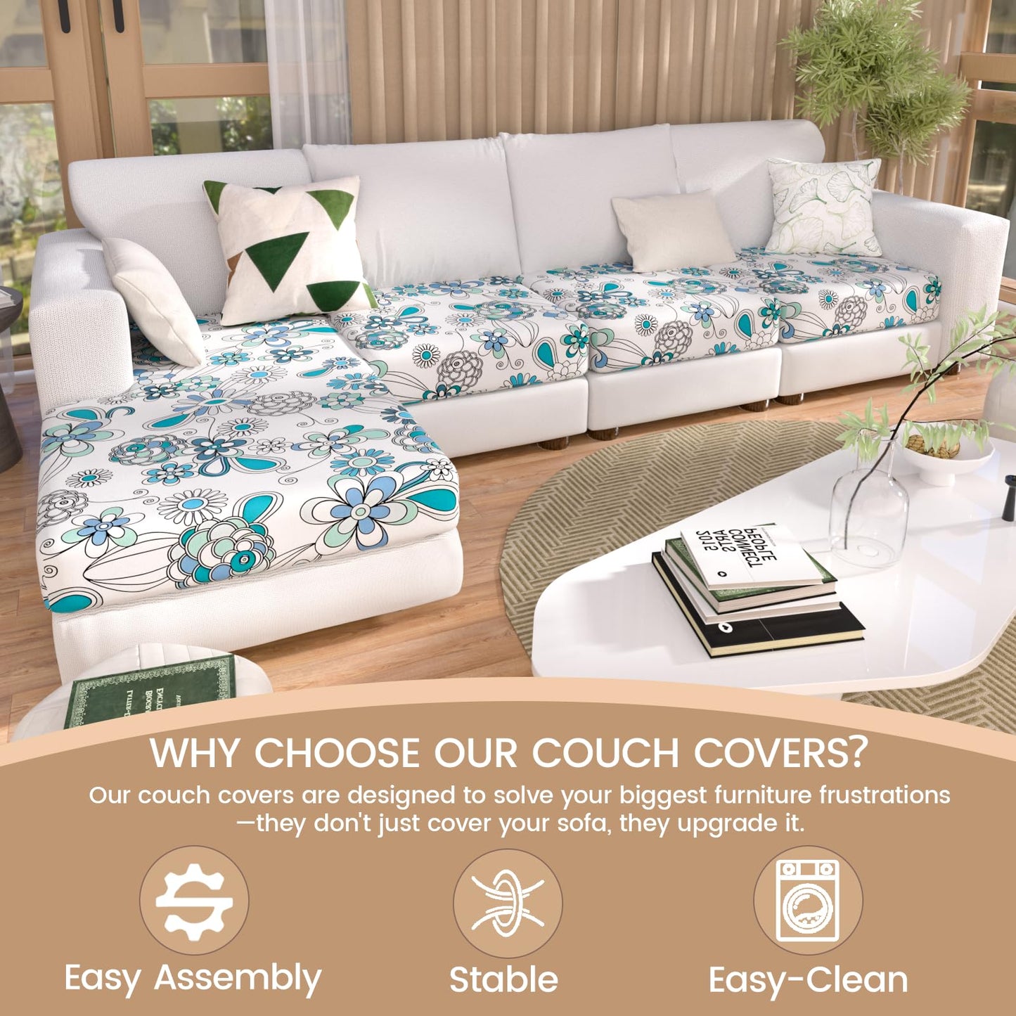 Stretch Couch Cushion Covers for Individual Sofa Seat Cushion,Washable Slipcover for Chair Loveseat Sofa,Furniture Protector Cushion Sofa Cover(Backrest or Seat) BST326H