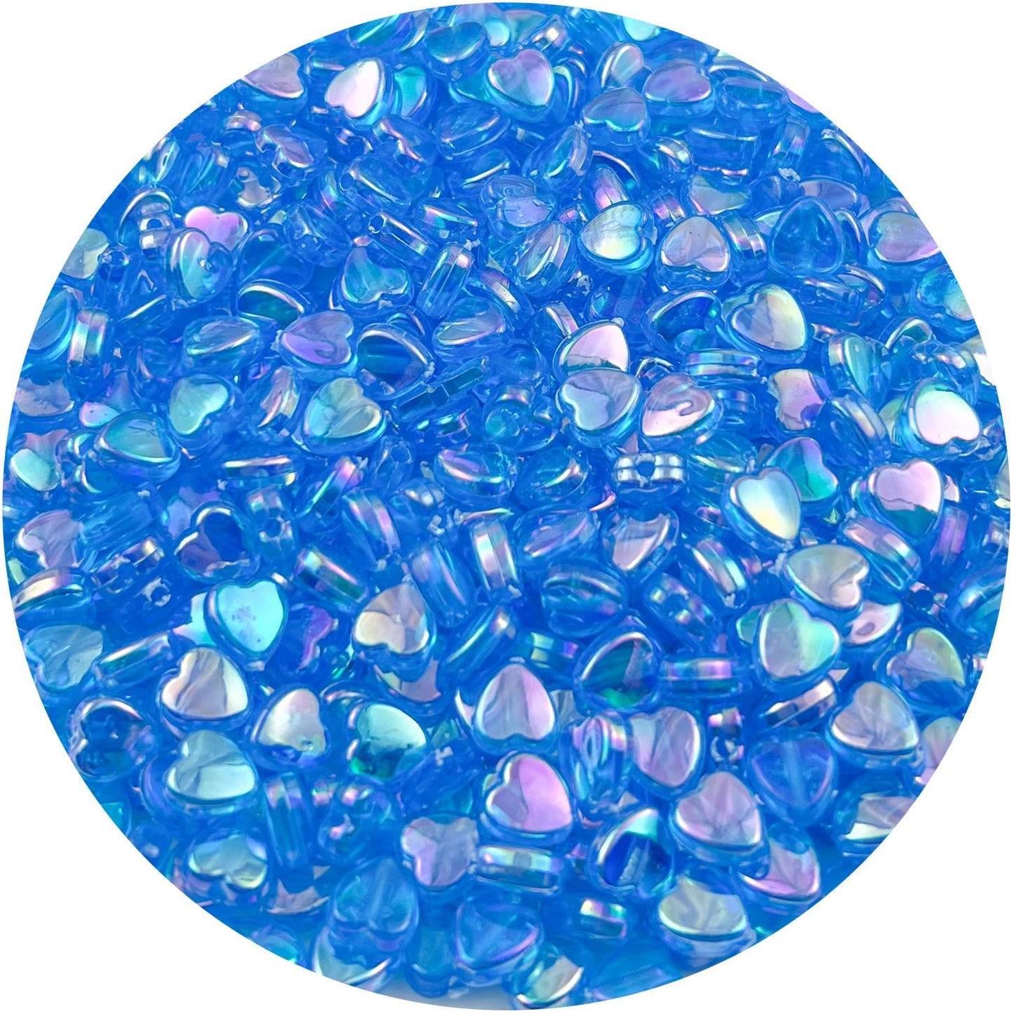 500Pcs Acrylic Heart Beads, AB Colors Heart Shape Beads Crystal Heart Beads for Jewelry Making DIY Bracelet Earring Necklace Key Chains(90-Light Lake Blue AB) BST220