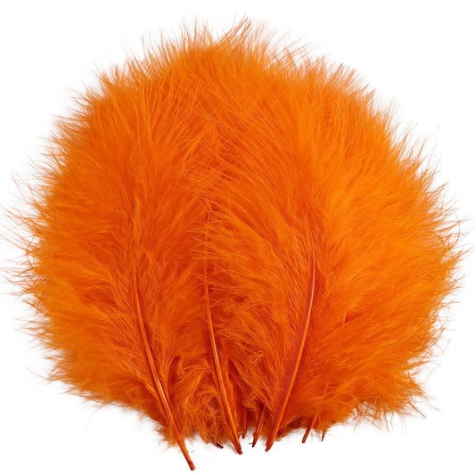 Fluffy Turkey Marabou Feathers 100pcs for Craft Dream Catcher Decoration - 4-7Inches Natural Feathers (Green) BST220