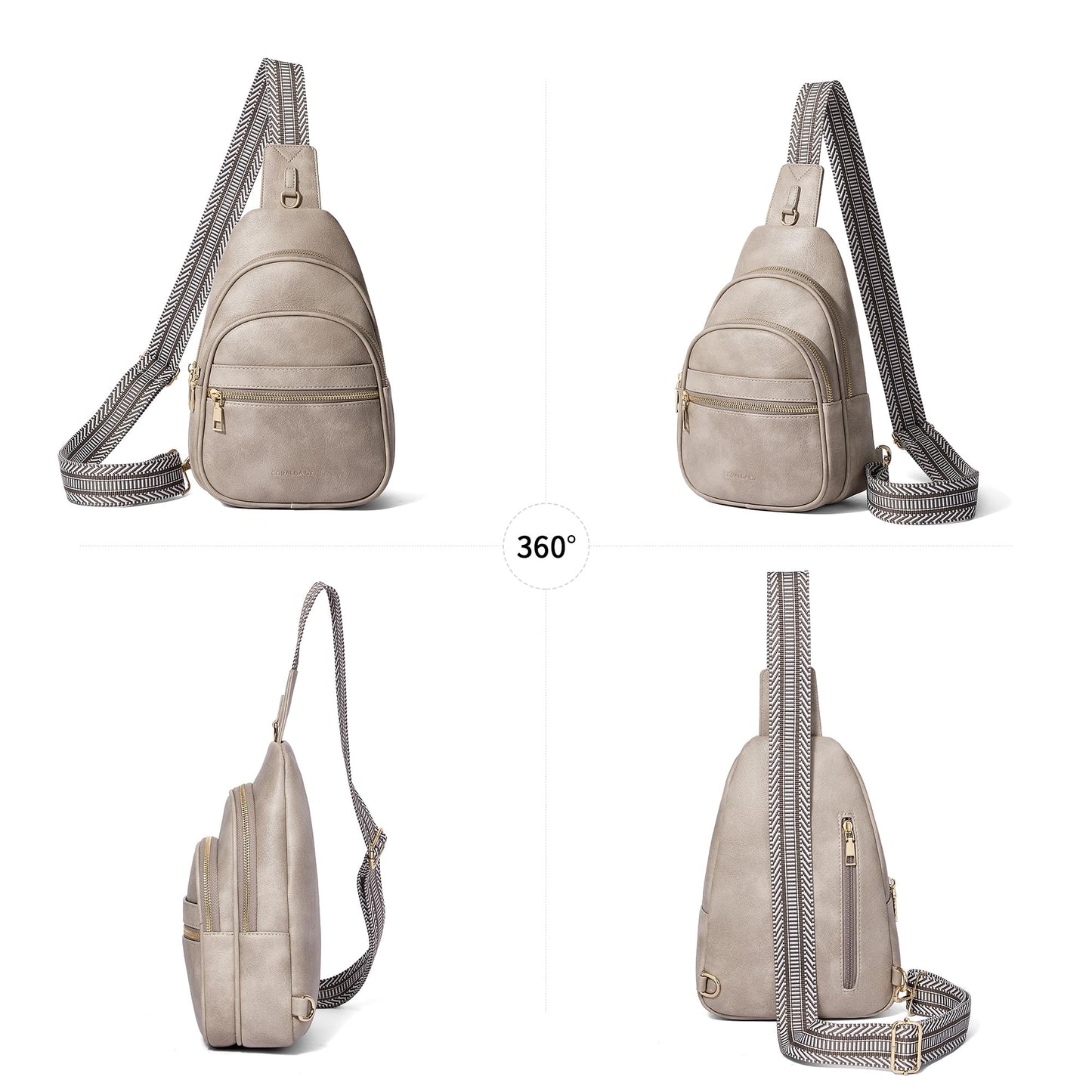 CORALDAISY Crossbody Bags for Women Fanny Pack Sling Bag Crossbody Purse Travel Purses for Women BST220