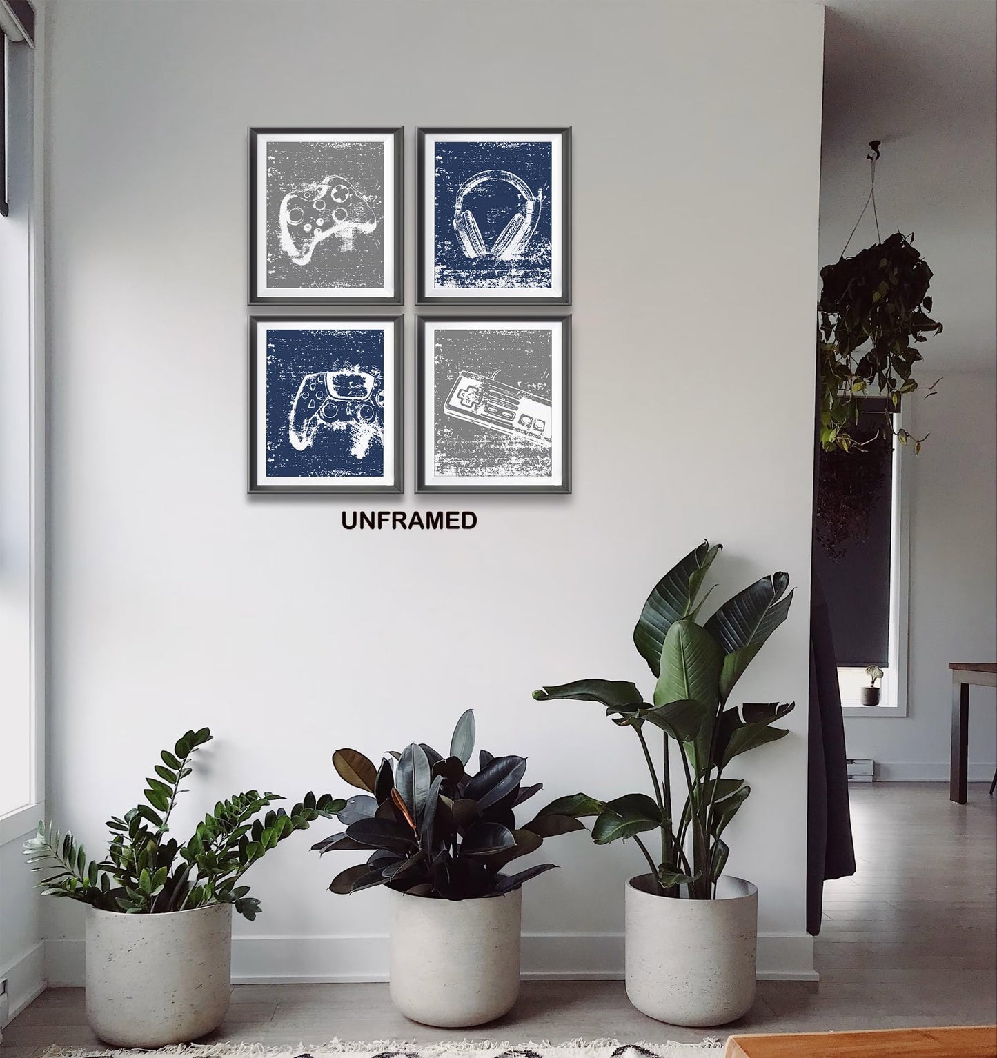 Retro Video Game Gaming Poster Prints for Home Boys Room Playroom Decor,Black And White Video Game Decorations Prints Wall Art Unframed 4pcs 8x10inches,Gift for Gamer Boys Gaming Love (8×10 inc) BST220