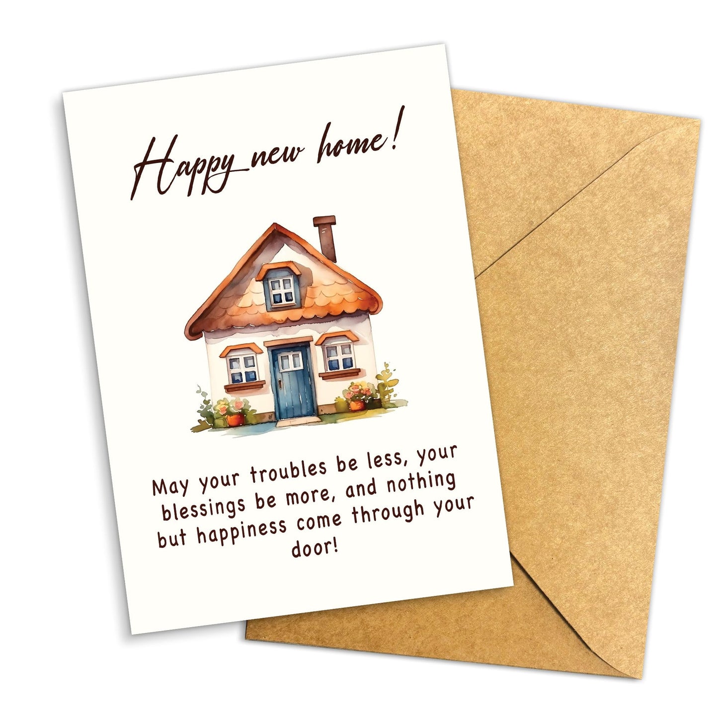 Congrats on Your New Home Housewarming Greeting with Gold Lettering and Key Design, Funny Congratulations Gift for New Homeowners, First-Time Buyers, Friends, Neighbors, Real Estate Clients Single 5.3''x8'' with Envelope BST326L