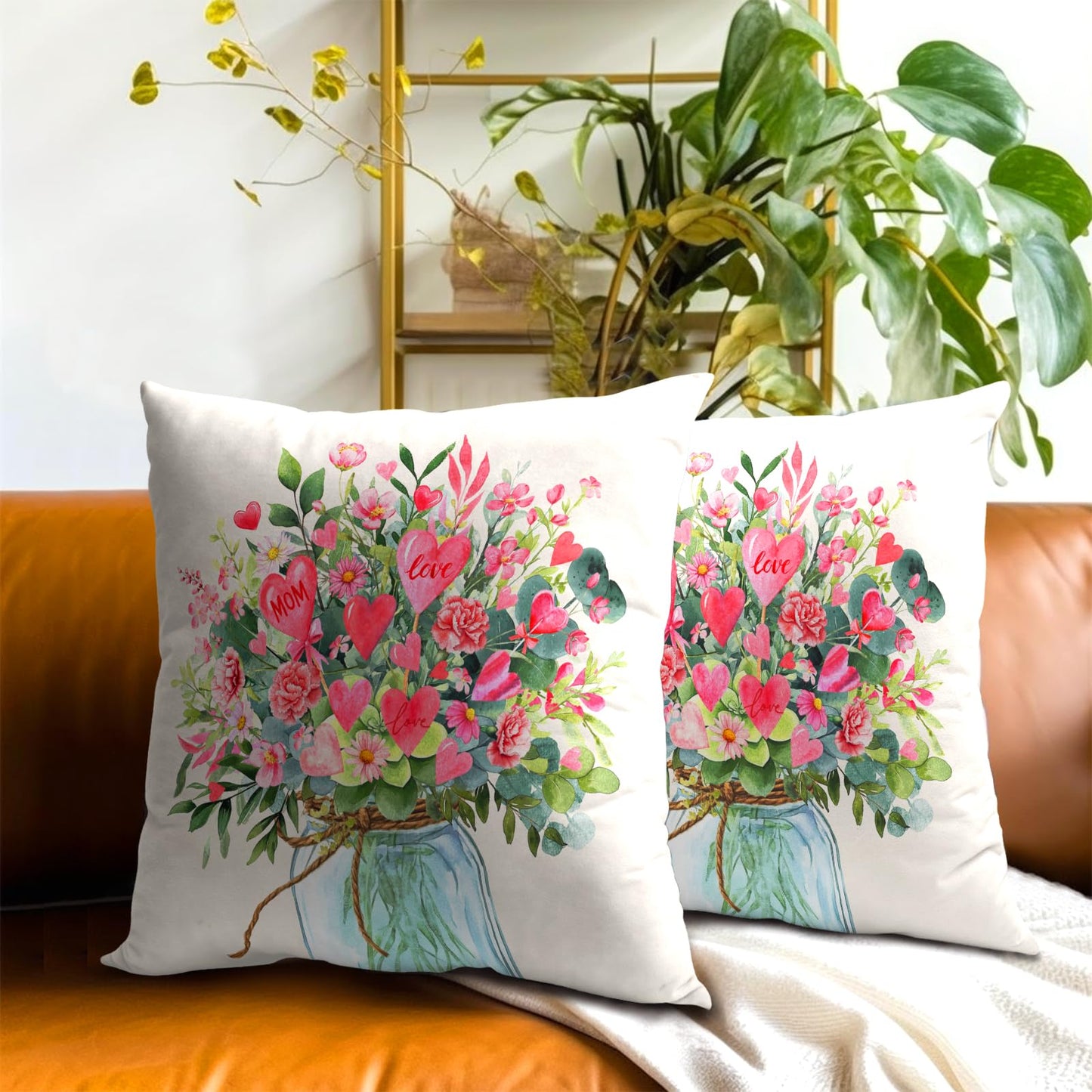 Fall Pumpkin Throw Pillow Cover 18x18inch Set of 2 Autumn Maple Leaf Pillowcases Orange Fall Leaves Cotton Cushion Case for Thanksgiving Farmhouse Home Couch Sofa Patio Decor BST202