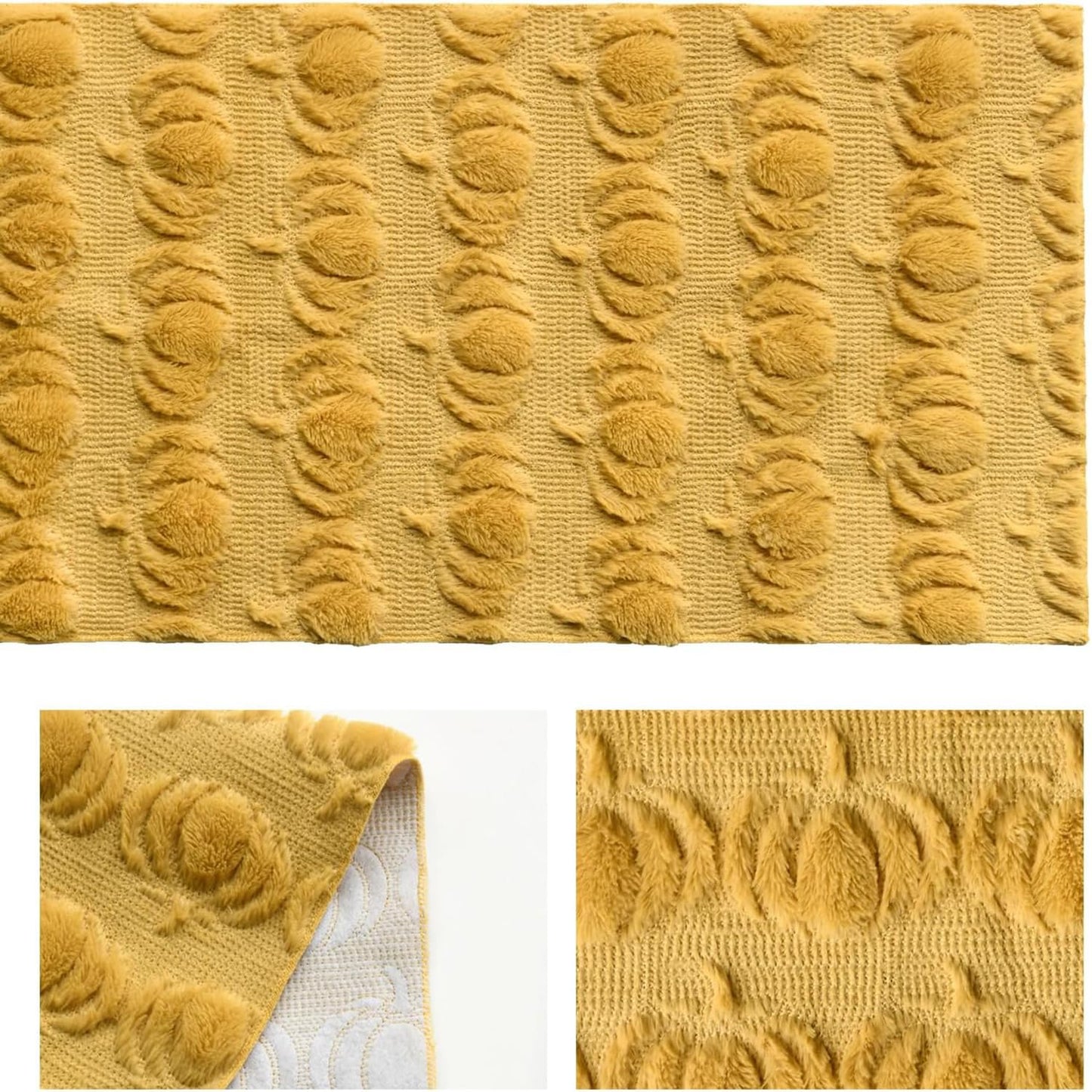 Halloween Pumpkin Table Runner Quilted Plush 3D Table Runners Fall Autumn Ivory Halloween Runners for Tables Kitchen Dining Decorations Party Supplies 13x37 Inch WN420