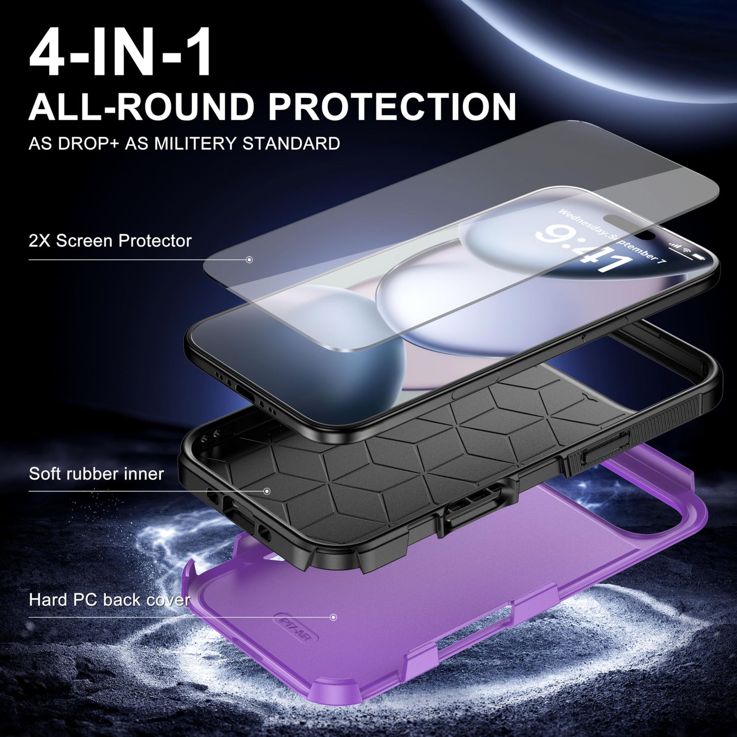 Magnetic for iPhone 17 Air Case [Compatible with MagSafe] [Shockproof] [Heavy Duty Protection] Pocket-Friendly & Tough Non-Slip Protective Phone Cover for iPhone 17Air 6.6", Black WN420