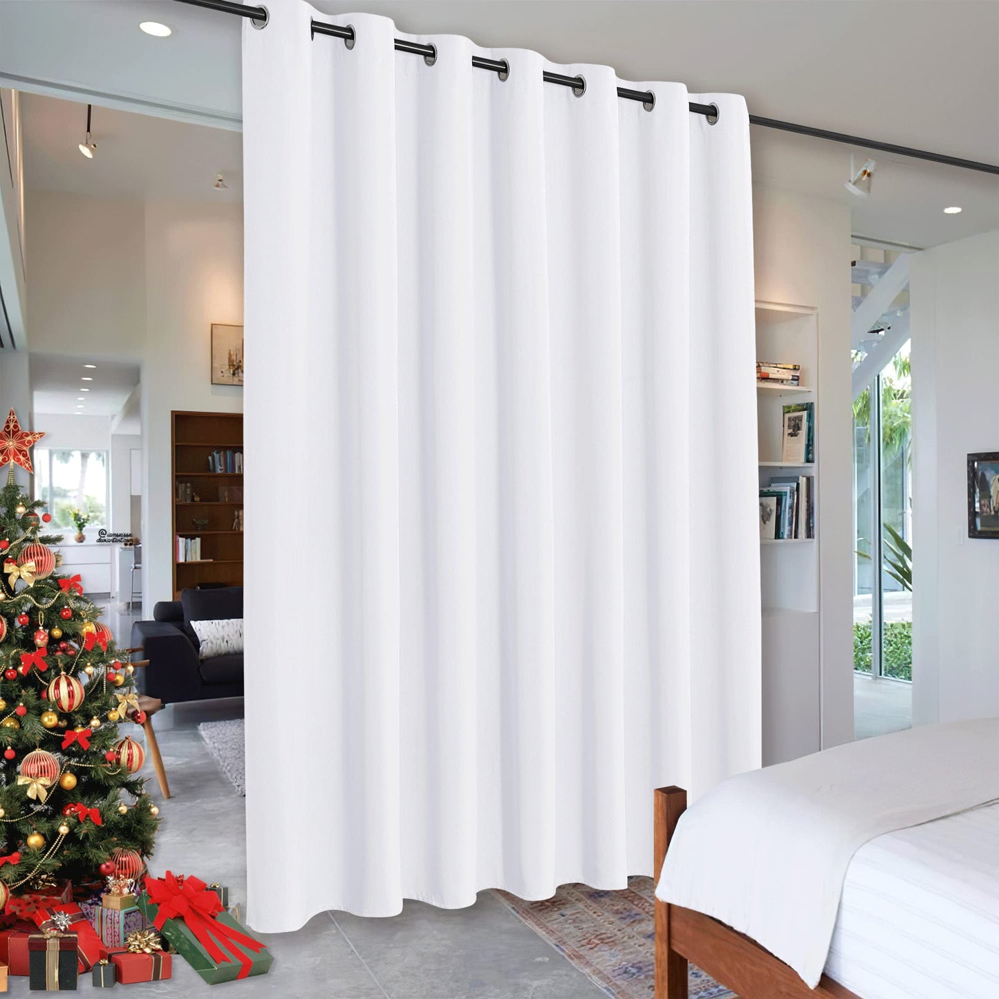 RYB HOME Room Divider Curtains Thermal Insulated Noise Reduce Privacy Window Curtains for Kids Bedroom Nursery Laundry Room Partitions, Wide 150 inches x Long 96 inches, Teal, 1 Panel BST220
