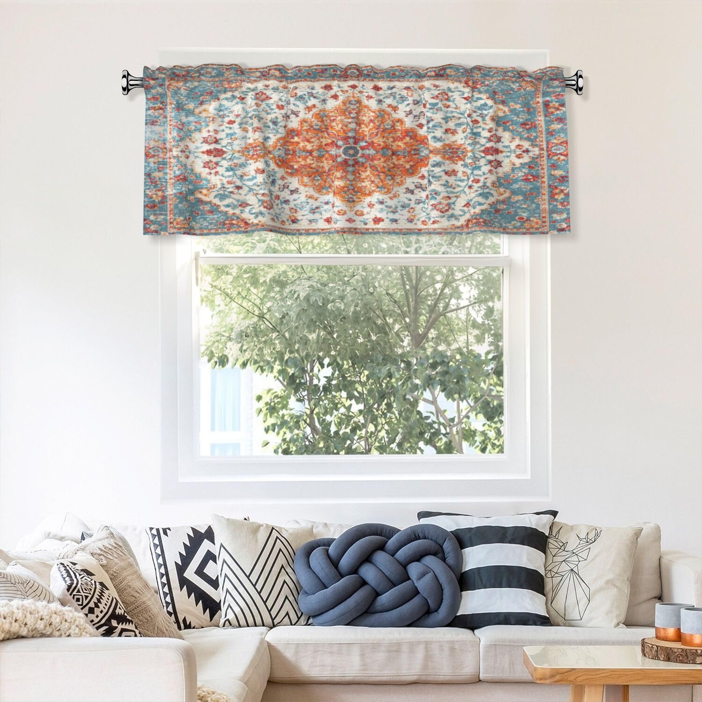 Easter Valances for Windows - Pink Spring Cafe Curtains Floral Bunny Short Curtains for Living Room Bathroom Bedroom Basement BST202
