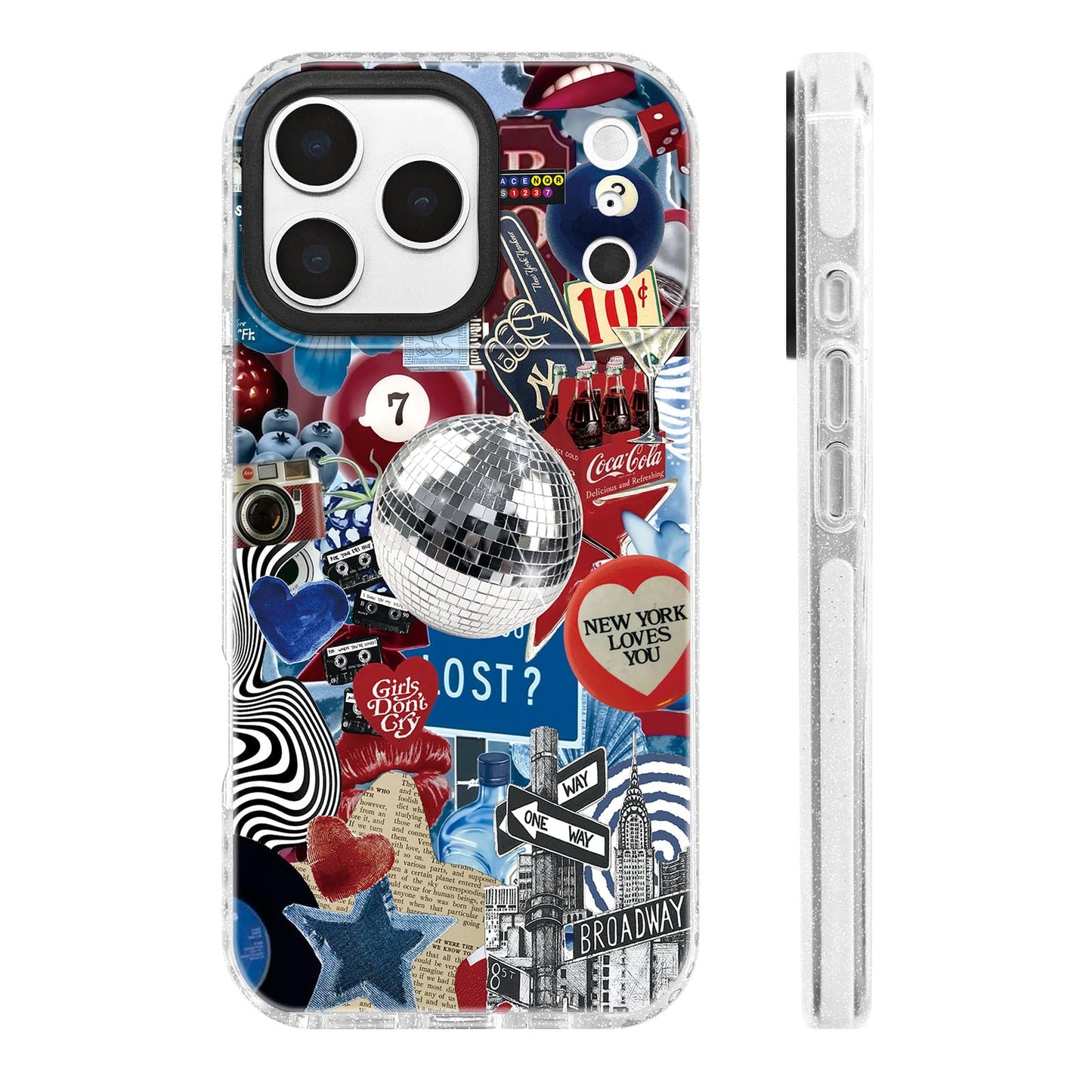 for iPhone 16 Pro Case [Military-Grade Drop Protection/Stylish Soft TPU Protective/Camera Protection/for Women & Girls] - Beach Party Collage Pattern with Mermaid WN420