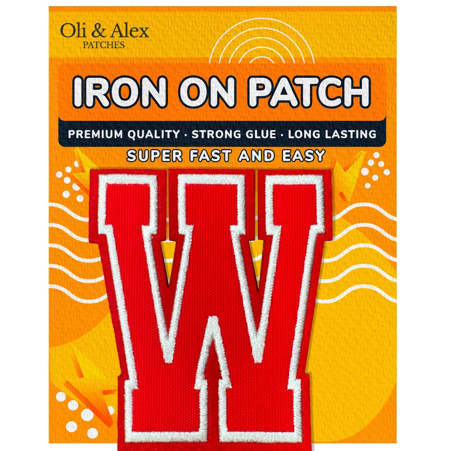 Iron On Letters Patches Premium Quality - Letter for Clothing - Varsity Patch Transfer for Clothes - Embroidered Letters Patches for Jersey Jackets - Sew on Appliques Red BST220