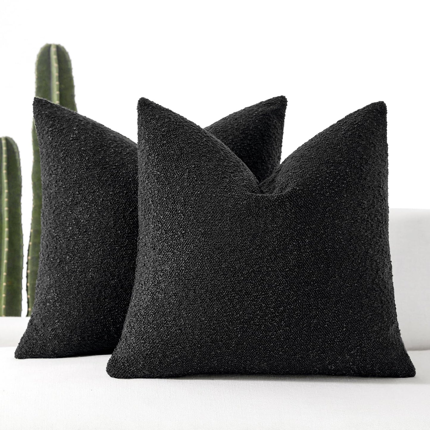18x18 Boucle Throw Pillow Covers, Set of 2, Camel BST202