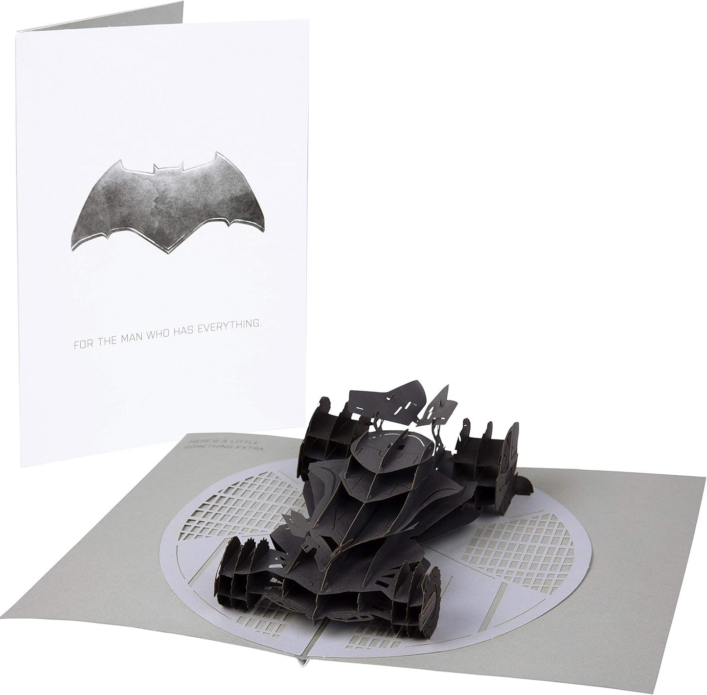 PopCraft DC Comics Batman Batmobile Pop-Up Greeting Card for Men, Displayable 3D for All Occasions - Blank Inside - Valentine's Day, Birthday, Holiday, Father's Day, Anniversary, Love - 5 x 7