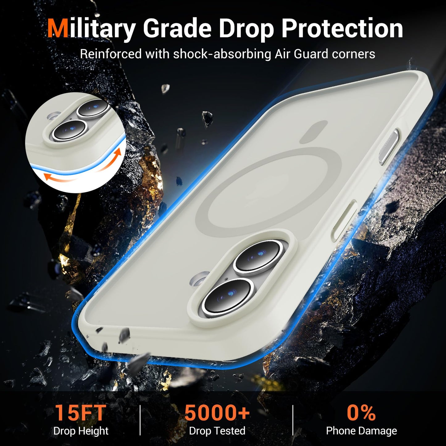 for iPhone 17 Pro Max Case Clear with Screen Protector, Compatible with Magsafe, Anti-Yellowing, Military-Grade Protection, Shockproof Slim Magnetic Phone Case Cover, Black WN420