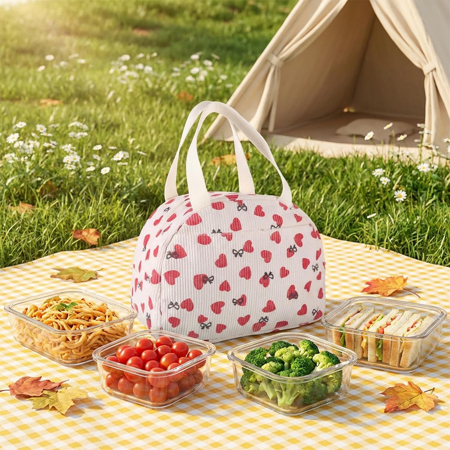 Insulated Lunch Bag for Women Lunch Box Reusable LunchBags Cute LunchBag Leakproof Cooler Food LunchContainers for Work Travel Outdoor Office (Pink) BST220
