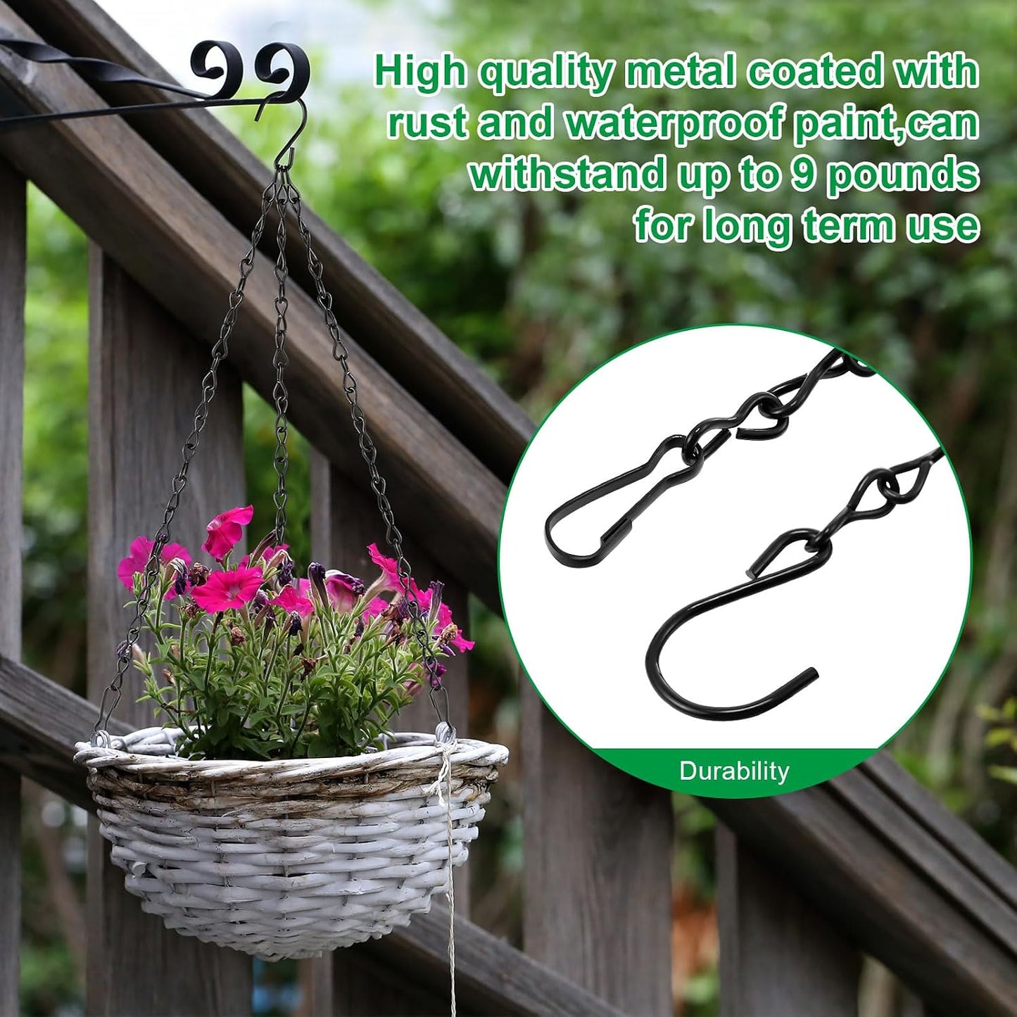 EBOOT 6 Pack Hanging Chain for Bird Feeders, Planters, Lanterns and Ornaments (25.5 Inch) WN420