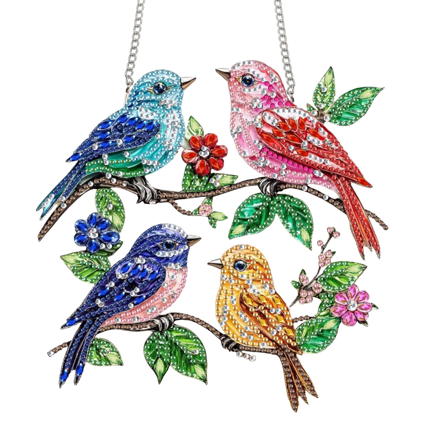 Bimkole Cat Diamond Art Hanging Kit for Adult, DIY 5D Animals Diamond Art Painting Window Pendant, Acrylic Crystal Art Hanging Ornament for Wall Home Garden Front Door Decor - 7.8x7.8 Inch BST220