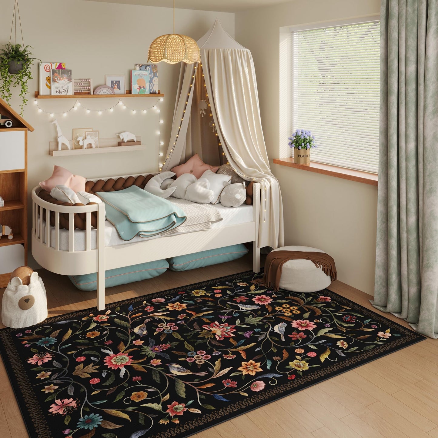 Vintage Medallion Floral Kitchen Runner 2x6, Machine Washable Rug, Soft Low Pile, Non-Slip Carpet for Hallways, Laundry, Bedroom, Bathroom, Entryway | Pink BST220