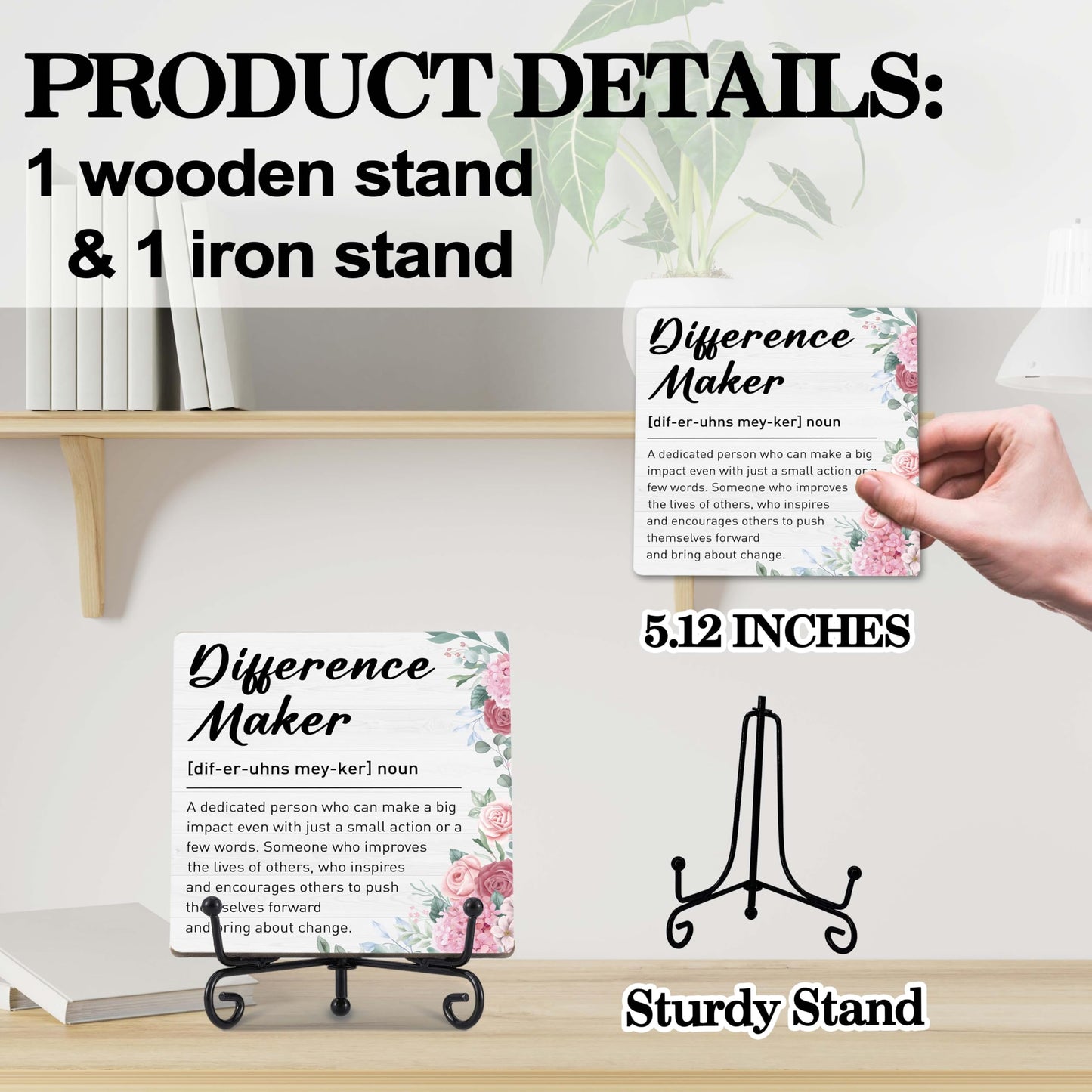 Difference Maker Gift，Thank You Gifts for Teacher Boss Coaches Leader Coworkers Therapist Supervisor, Teacher Desk Plaque Office Decor - E05 BST220