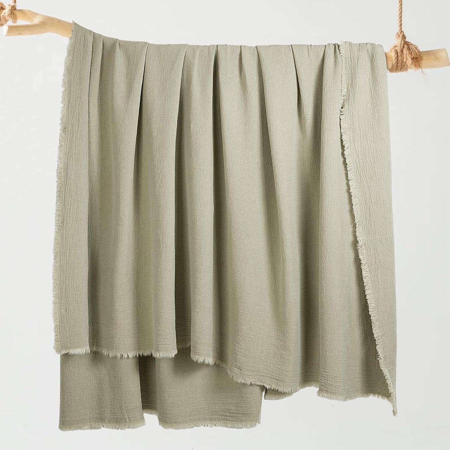 HOMBYS 92"x108" Linen Oversized King Blanket-Soft Linen Reversible Throw Lightweight Blanket in Natural Color Bed Blanket(Flax Color, 92"x108") BST326H