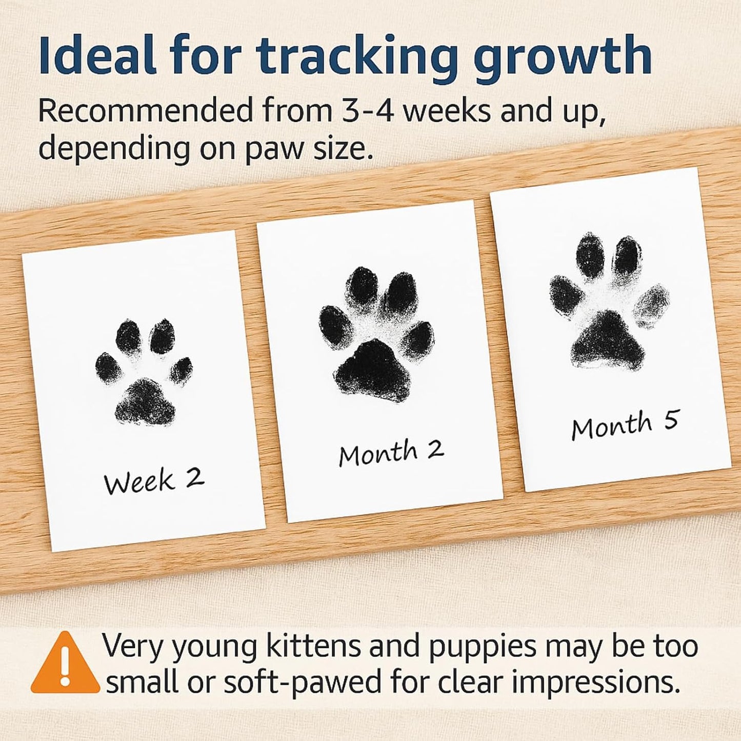 Paw Print Kit for Dogs, Inkless Clean Touch 3.1×4.9 in, Paw Print Kit for Dogs and Cats, Mess-Free for Puppies Kittens Pet Memorial WN420