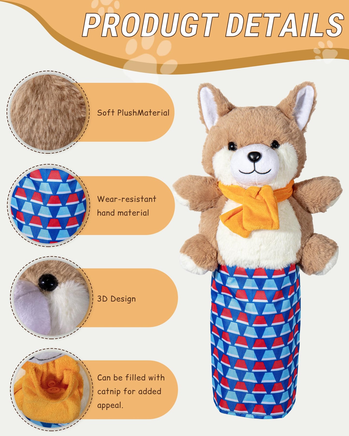 Cat Wrestling Glove Toy | Karate Kitty Puppet with Built-in Catnip N27