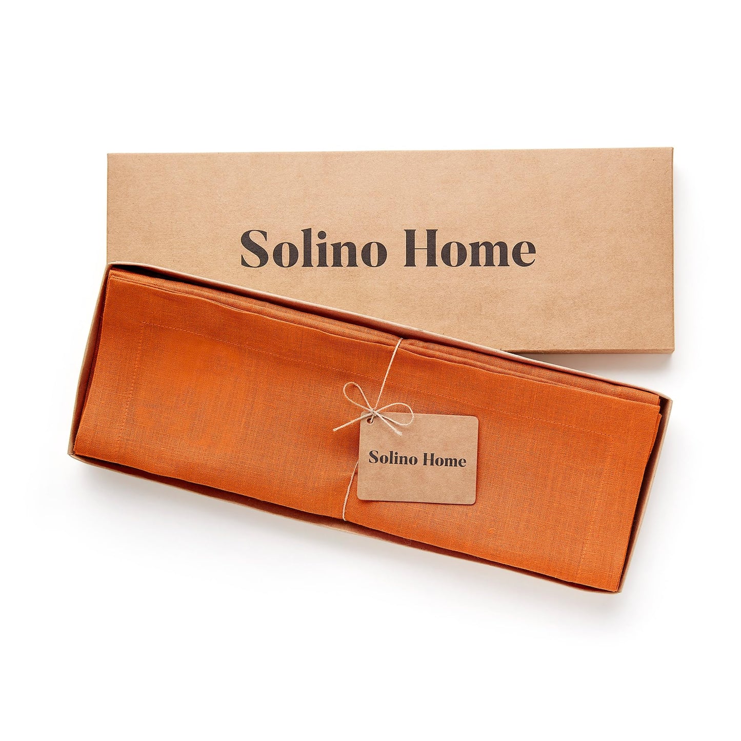 Solino Home 100% Linen Square Placemats White, Fete 14 x 14 in, Set of 4 | Square Table Mats square place settings for daily and festive dining; neatly mitered corners; Pure Linen; OEKO-TEX Certified BST326SOLH
