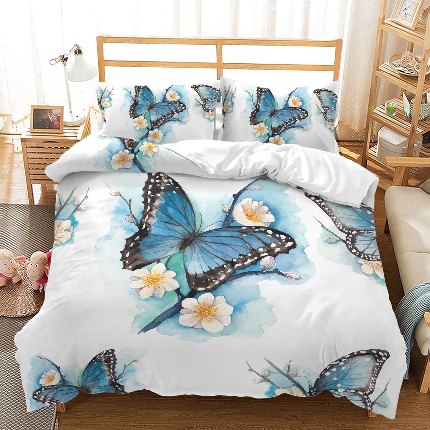CVHOUSE Deer Hunting Duvet Cover Full Size,American Flag Bedding Set,Deer Theme Comforter for Boys Kids Teens,1 2 Pillowcases 3 Piece Full 79'x89' BST220