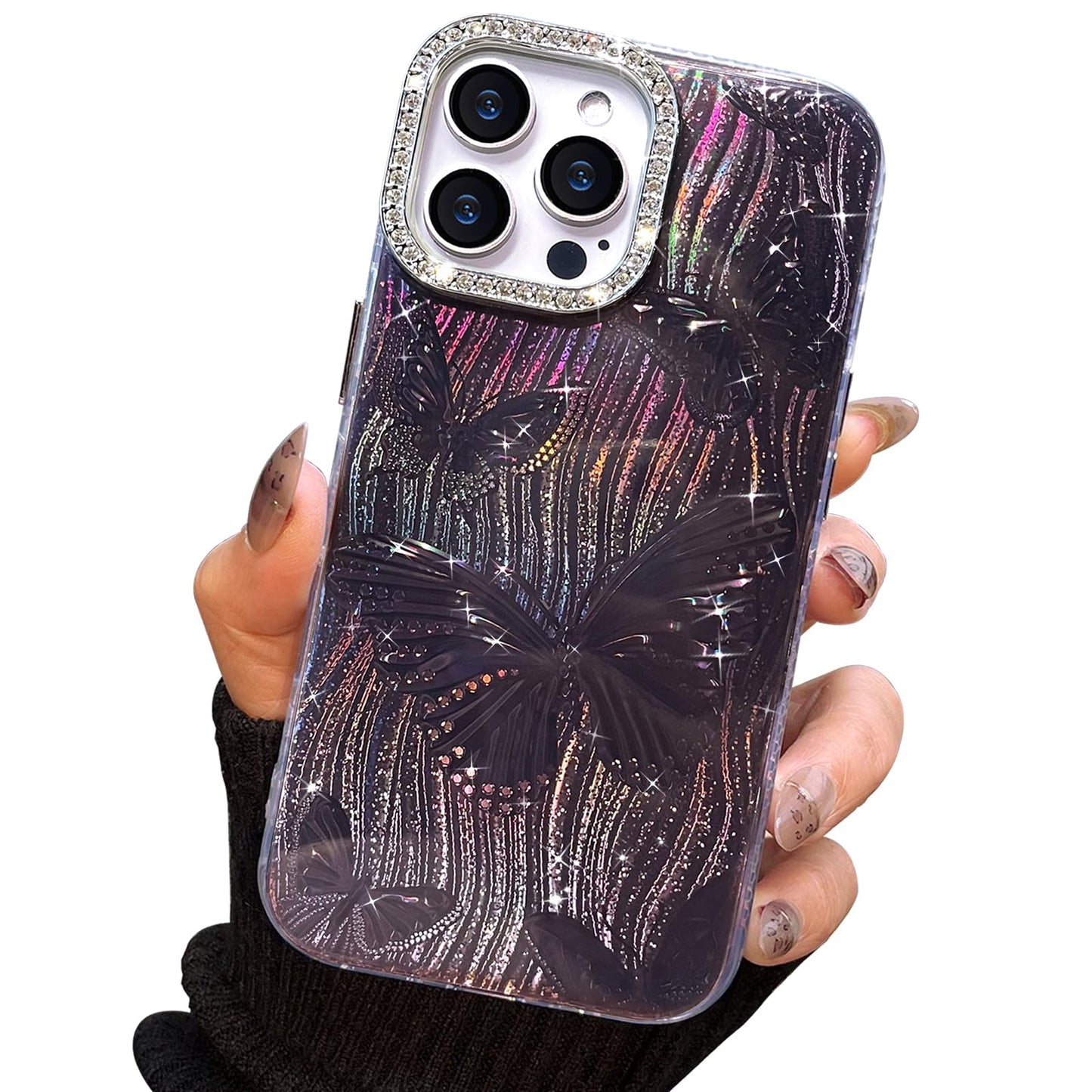 I-MGAE-IN-AR Compact Case for iPhone 16 Holographic Cloud Design,Cute Trendy Soft Slim TPU Shockproof Protective Phone Cases Cover for Women Girls Aesthetic Glitter WN420