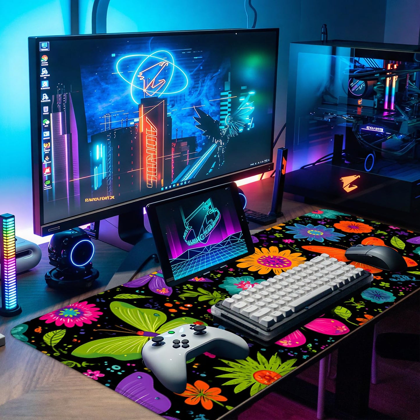Mouse Pad Gaming Mousepad 31.5 x 11.8in Large Mouse Pad for Keyboard and Mouse with Anti-Slip Rubber Base, Keyboard Pad XL Mouse Mat for Home and Office,Snowy Forest WN420