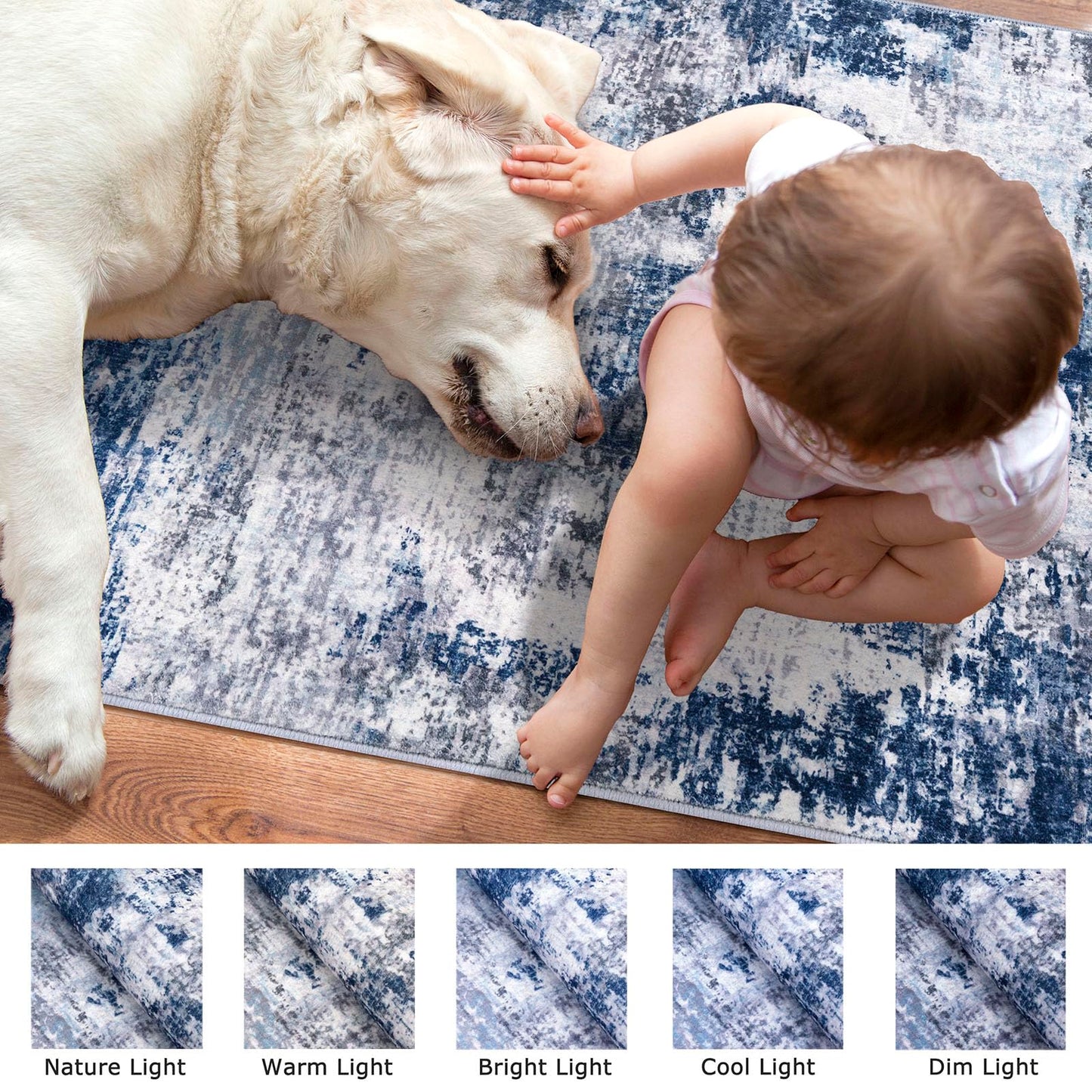 Lansny Modern Abstract Runner - 2x5, Beige Grey Washable Kitchen Entryway Rug Mat Non-Slip Soft Neutral Hallway Rug Thin Print Faux Wool Carpet for Bedroom Laundry Room Indoor BST220