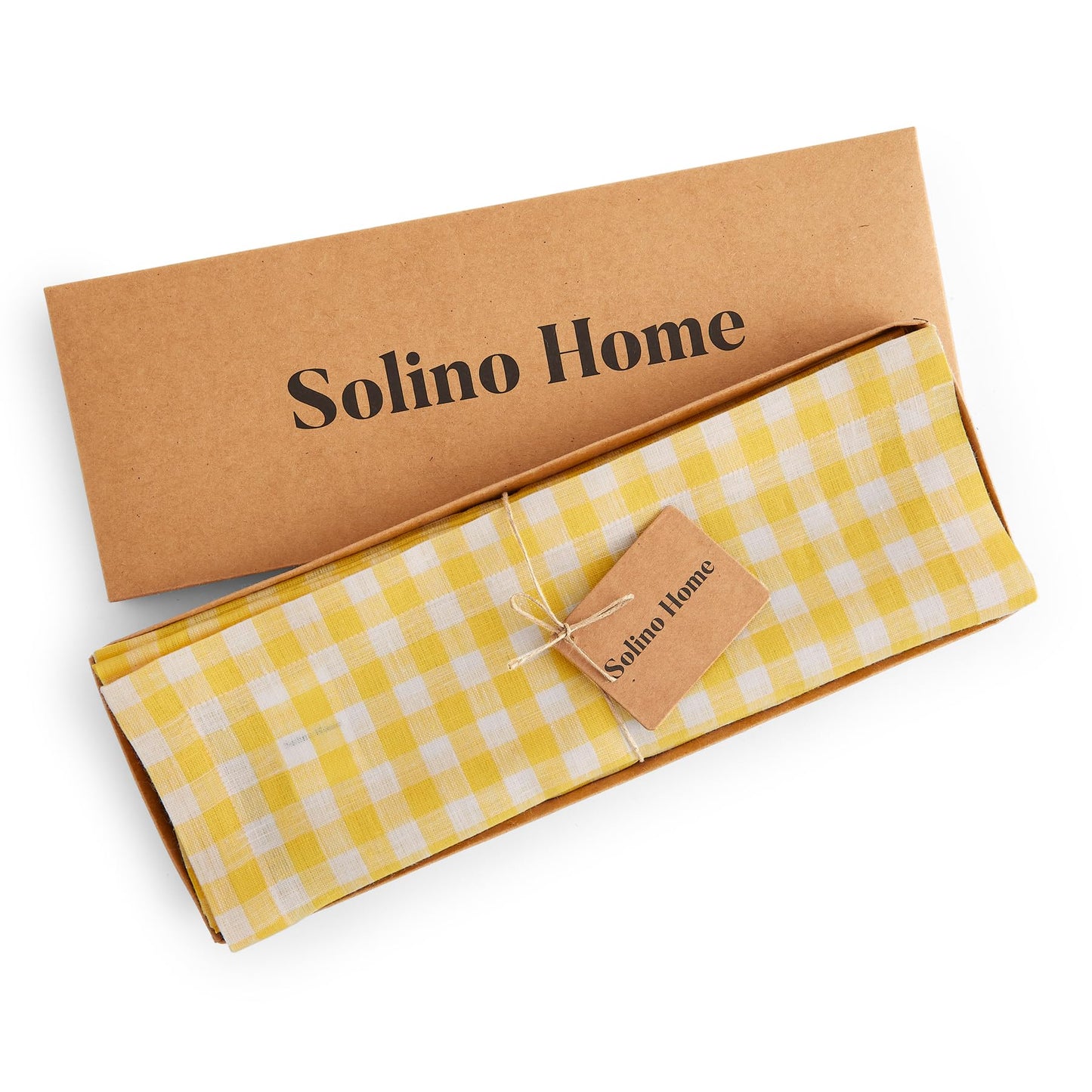 Solino Home 100% Linen Napkins Hydrangea Blue Check, 20 x 20 in, Set of 4 | Gingham Check Cloth Napkins for everyday meals, hosting and gifting; gingham checkered weave; Pure Linen; OEKO-TEX Certified BST326SOLH