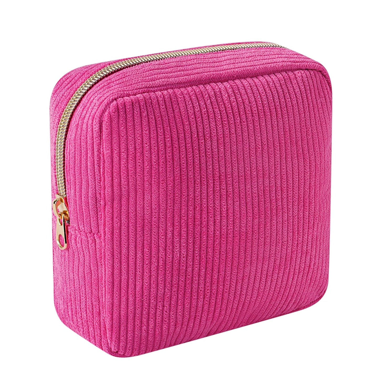 uekeboag Cute Small Corduroy Zipper Makeup Bag, Mini Coquette Aesthetic Pouch with Bear Pattern for for Purse,Key Pocket Lipstick Bag Card Holder Data Cable Organizer (12Hot Pink) BST220