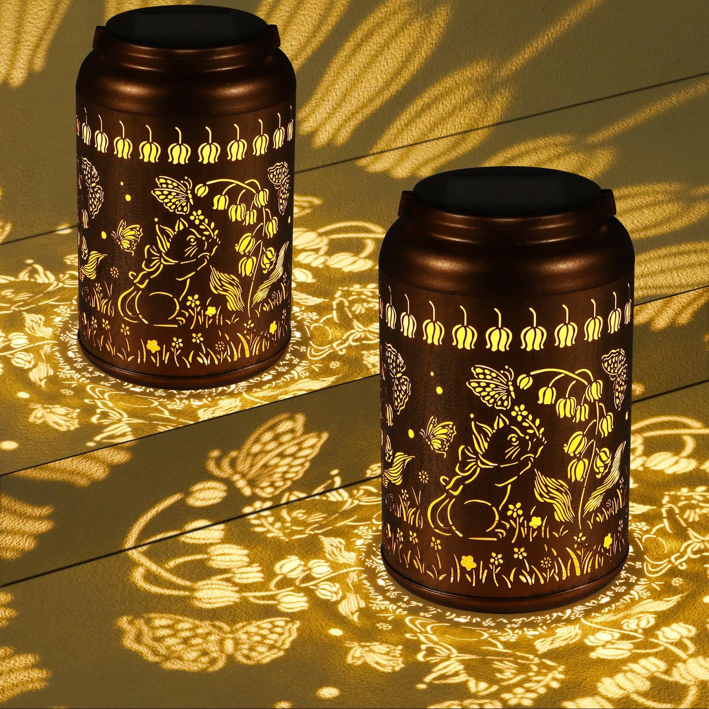 2 Pack Solar Lanterns Outdoor Waterproof N30