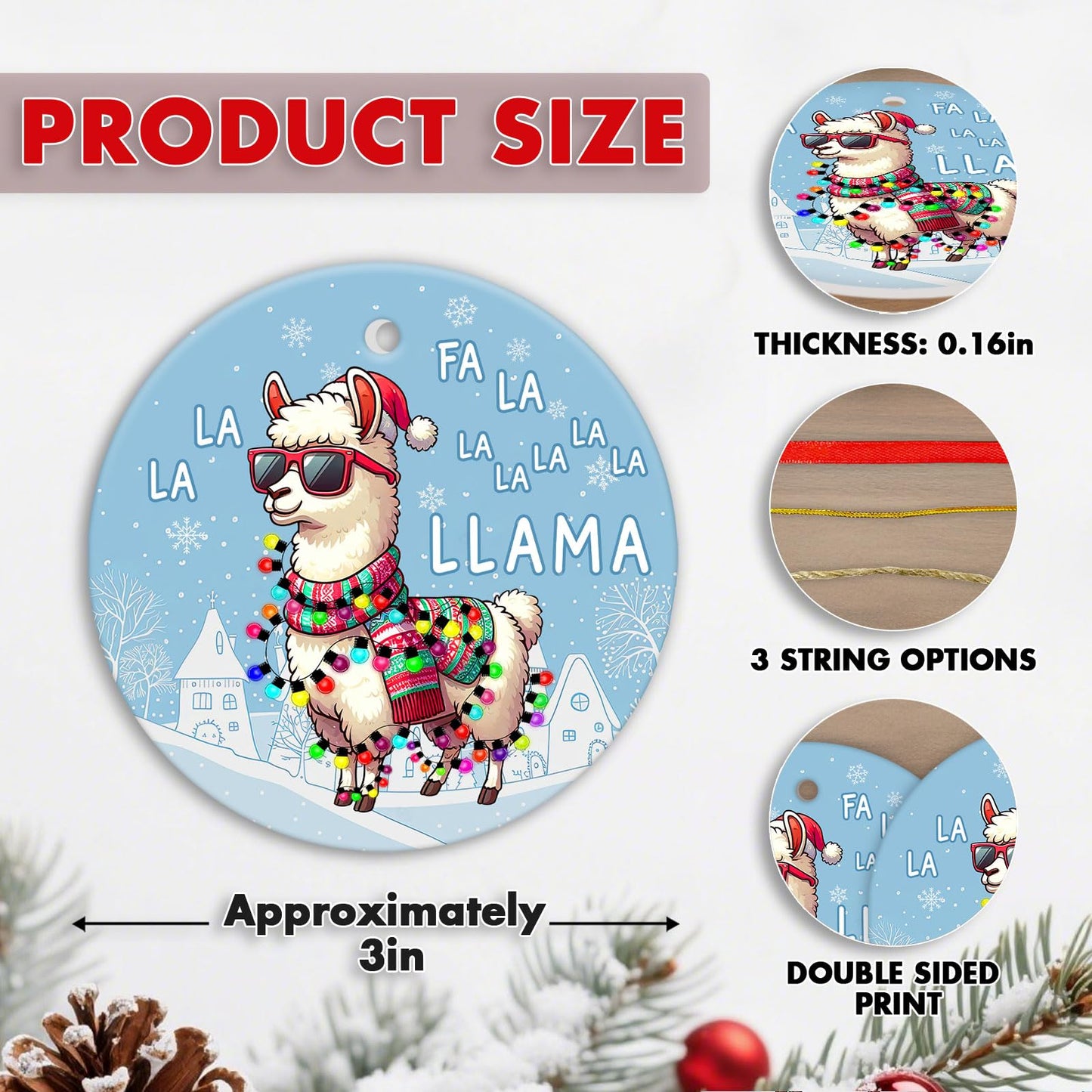 Stained Glass Snowy Owl Ornament – Artistic Ceramic Christmas Decoration for Bird Lovers, Holiday Keepsake Gift 2025 WN420