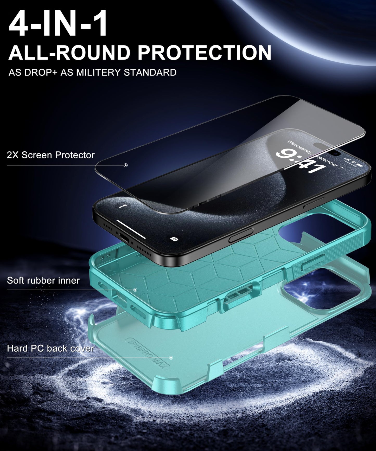 Magnetic for iPhone 17 Air Case [Compatible with MagSafe] [Shockproof] [Heavy Duty Protection] Pocket-Friendly & Tough Non-Slip Protective Phone Cover for iPhone 17Air 6.6", Black WN420