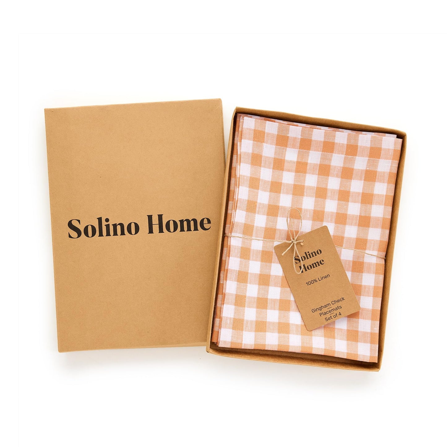 Solino Home 100% Linen Napkins Hydrangea Blue Check, 20 x 20 in, Set of 4 | Gingham Check Cloth Napkins for everyday meals, hosting and gifting; gingham checkered weave; Pure Linen; OEKO-TEX Certified BST326SOLH