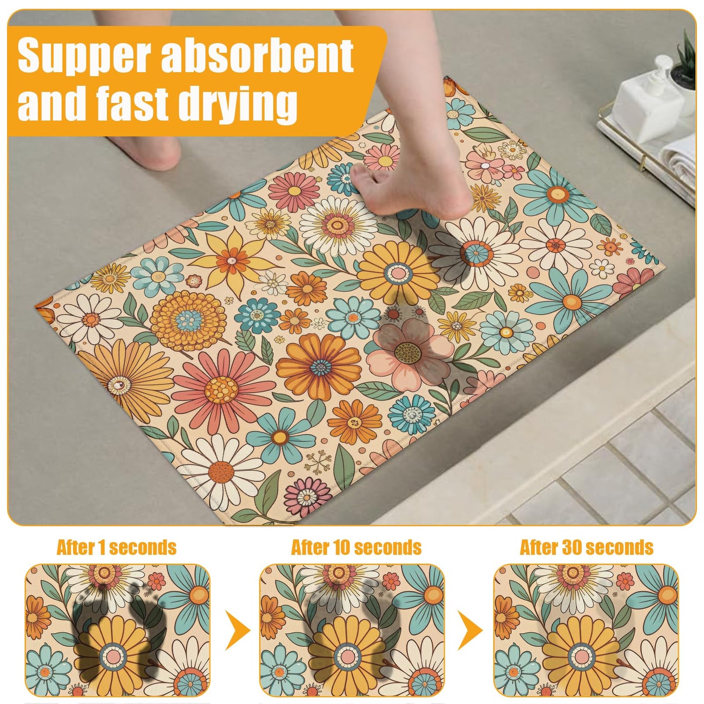 Red Spider Web Bath Mat for Bathroom,Washable Door Mat Absorbent Bath Rug Non-Slip Floor Rug Carpets,for Kitchen Bedroom Indoor BST220