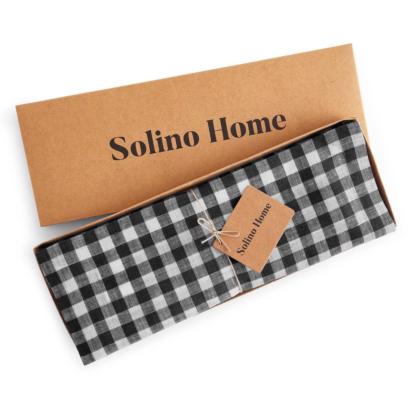Solino Home 100% Linen Napkins Hydrangea Blue Check, 20 x 20 in, Set of 4 | Gingham Check Cloth Napkins for everyday meals, hosting and gifting; gingham checkered weave; Pure Linen; OEKO-TEX Certified BST326SOLH