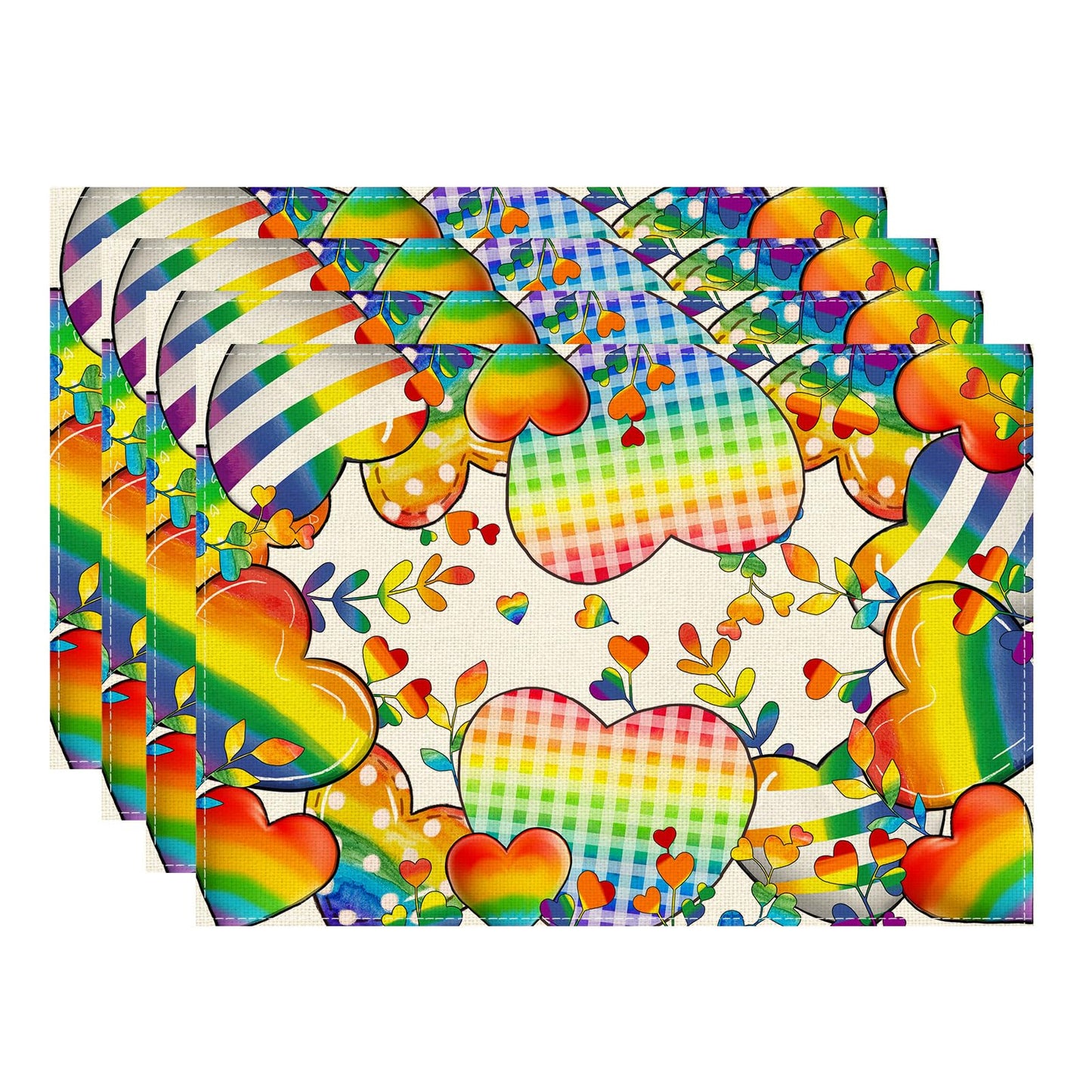 XCHI Love Heart Rainbow LGBTQ Pride Day Table Runner Inclusion Gay Equality Table Decoration for Party Home Kitchen Dining Holiday Decor 13x72 Inch BST326L