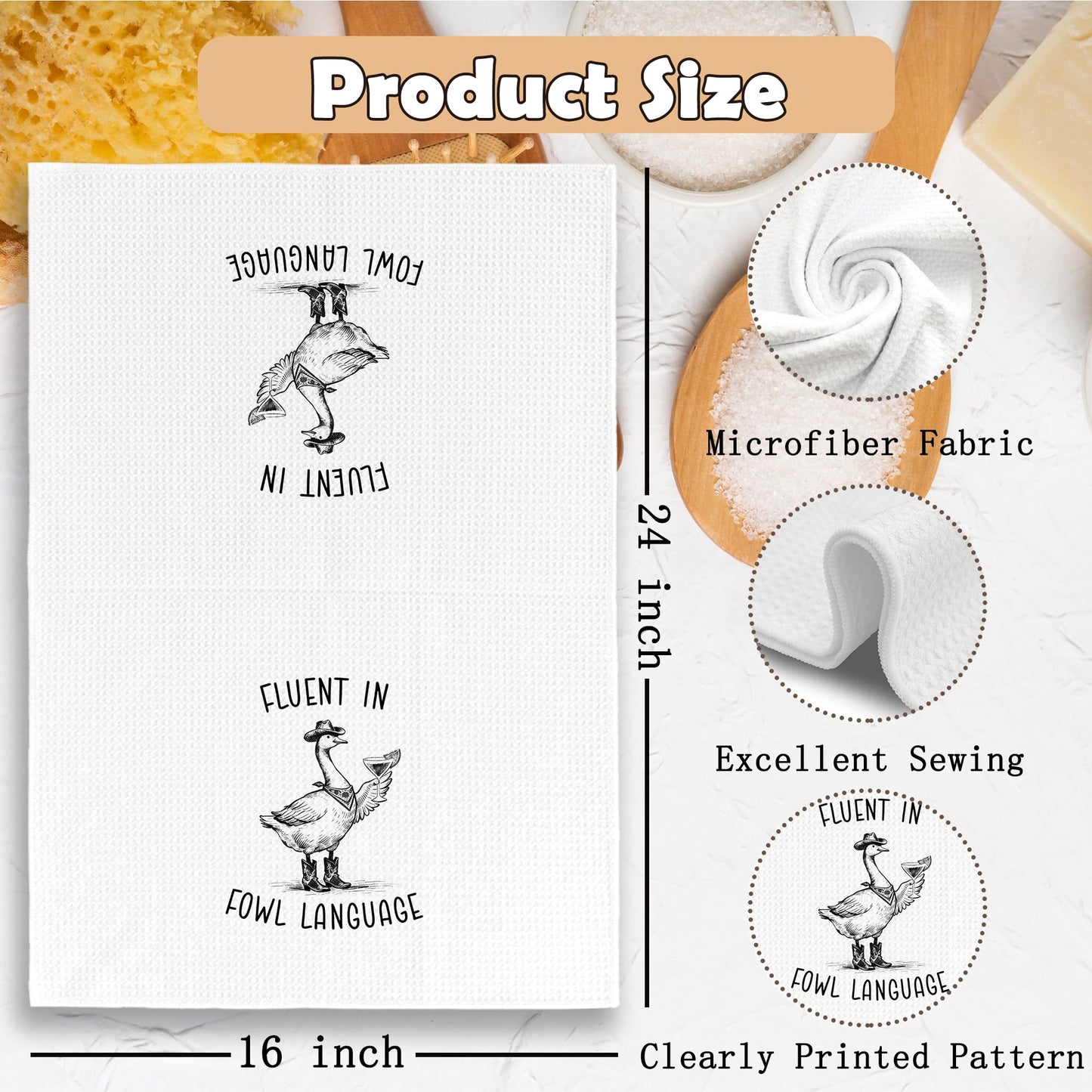 Funny Kitchen Towels Dish Towel Dishcloth 16x24 Inches, Funny Dish Towels with Sayings Towel Decorative Absorbent Hand Tea Towels for Kitchen Bathroom Decor, Humorous Gifts for Women Men BST326L