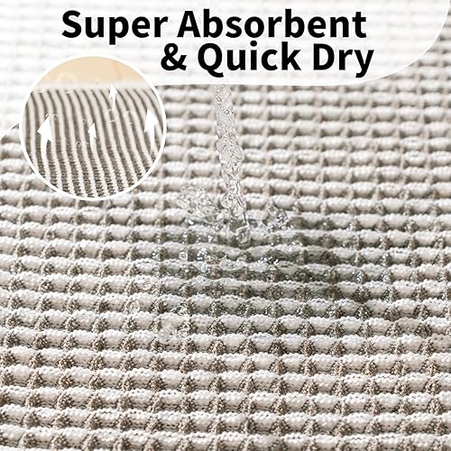 GRLYUH Waffle Bath Mat - Boho Bathroom Rugs Non Slip Washable N31