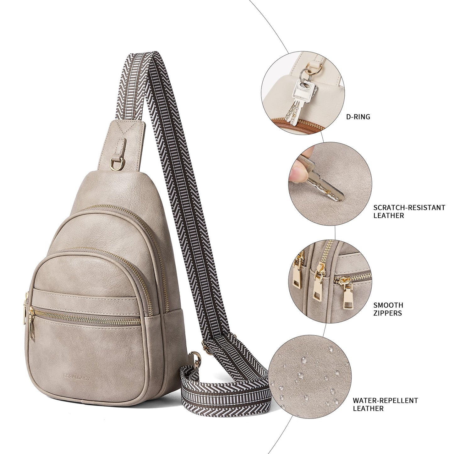 CORALDAISY Crossbody Bags for Women Fanny Pack Sling Bag Crossbody Purse Travel Purses for Women BST220