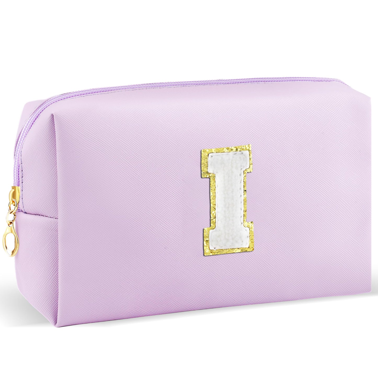 URSKYTOUS Gifts for Girls Initial Makeup Bag Personalized Cosmetic Bag with Zipper Cute Travel Toiletry Bag Waterproof PU Preppy Makeup Pouch Birthday Gift for Teen Girls Women(Blue P) BST326L