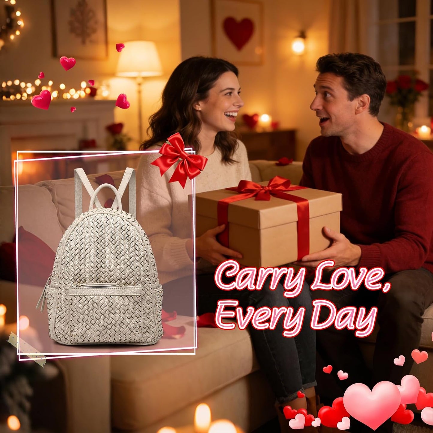 Mini Woven Backpack Purse for Women, Trendy Versatile Daypack, All-Match Fashion Bag,Spring Travel(Small Beige Woven) BST220