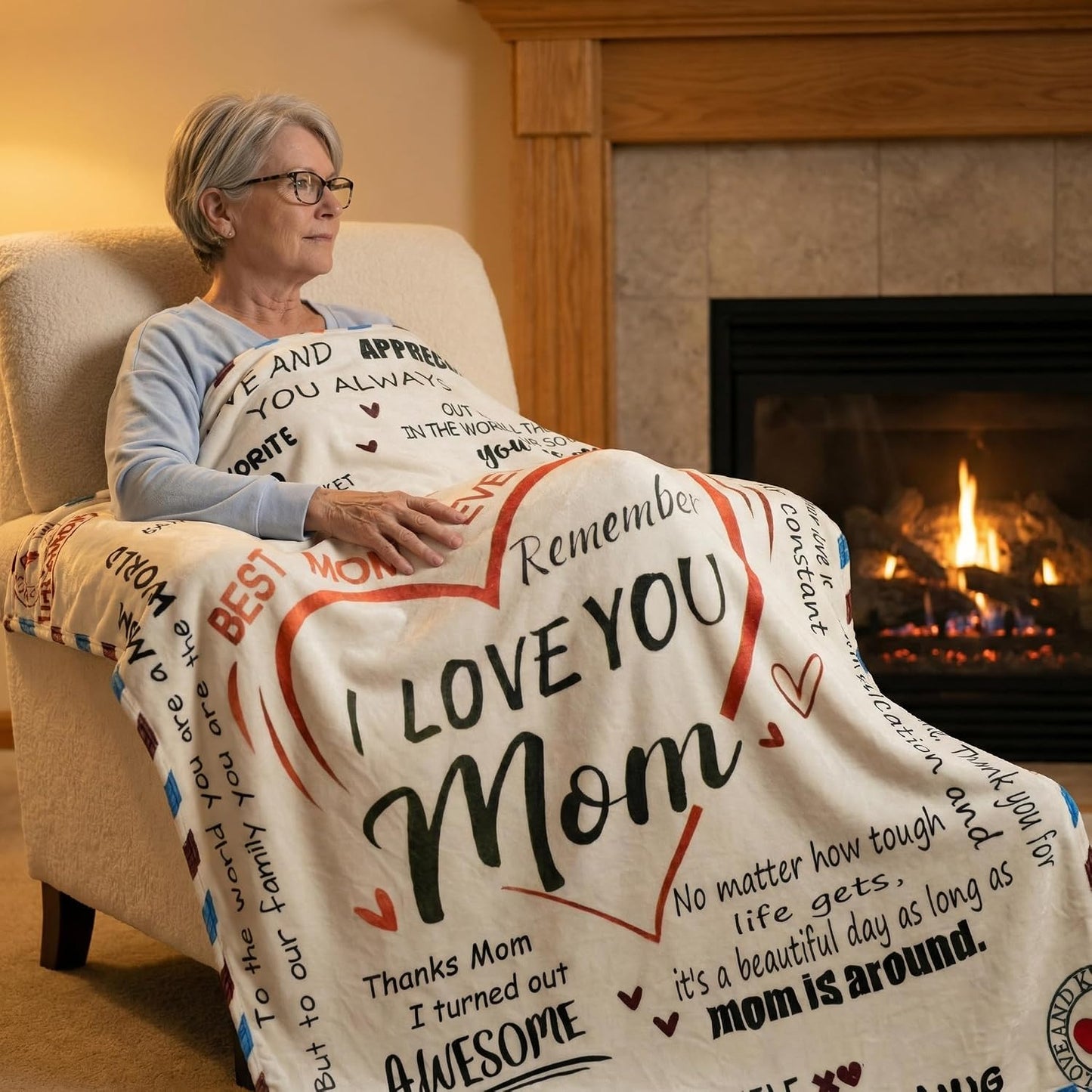 Mothers Day Gifts - Super Soft Warm Personalized Throw Blanket, Mothers Day Blanket, Mother's Day, Anniversary and Birthday Gifts for Mom from Daughter Son (60x80) BST202